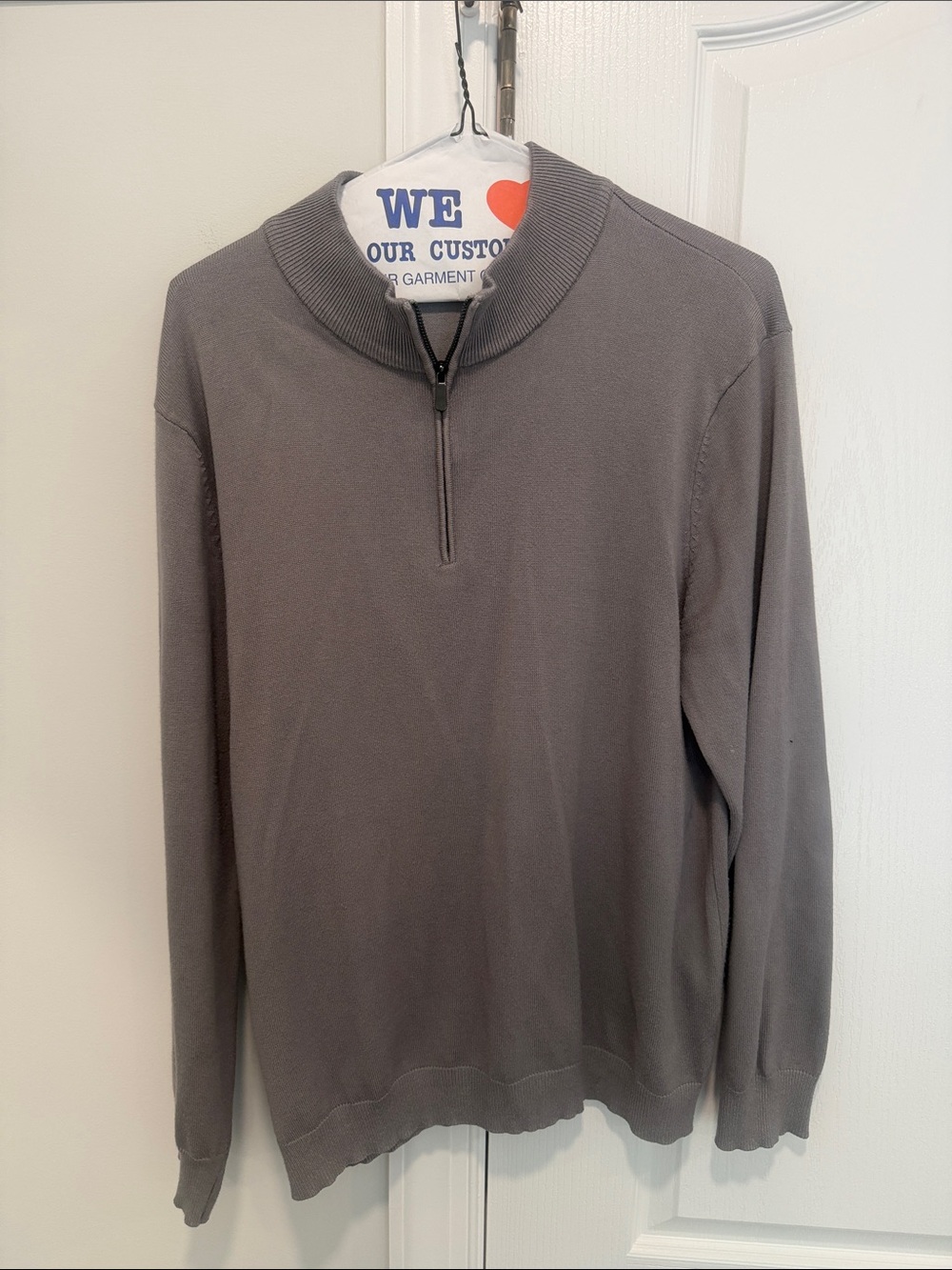 Men's Half-Zip Pullover Sweater in Gray